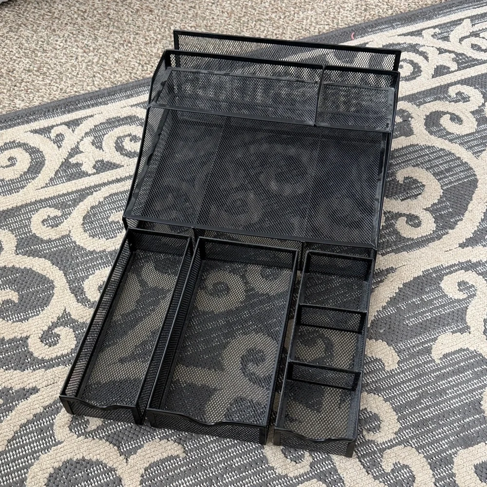 Black Mesh Desk Organizer